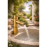 KCA ARMATÜR KCA Bambu Antik Eskitme Gold Lavabo Bataryası – Vintage Pirinç Görünümlü Banyo Musluğu