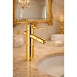 Kca Armatür Kca Bambu Gold Lavabo Bataryası – Parlak Altın Kaplama Lüks Banyo Musluğu