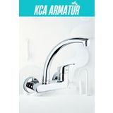KCA ARMATÜR Kca Duvardan Çift Su Girişli Mutfak Lavabo Bataryası Musluğu Çeşmesi