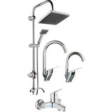 Kca Armatür Kca Robot Duş Mutfak Lavabo Banyo Bataryası Musluğu Çeşmesi 4'lü Set - Krom