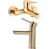 Kca Gold Altın Kartal Lavabo ve Banyo Bataryası Musluğu Çeşmesi Çift Su Girişli