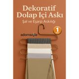 KCA HOME 1 Adet Dekoratif Dolap İçi Askı, 5 Katlı Pantolon Askısı, Şal ve Eşarp Askılığı