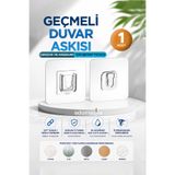 KCA HOME 1 Adet Geçmeli Duvar Askısı, Güçlü Yapışkanlı Geçmeli Askı, Tablo, Çerçeve ve Aksesuar İçin Şeffaf Tutucu