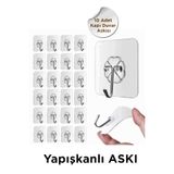 KCA HOME 10 Adet Kapı Duvar Askısı, Kendinden Yapışkanlı Şeffaf Askı, Güçlü Kapı Askısı, 6X6cm