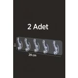 KCA HOME 5'li Şeffaf Askı, Süper Yapışkanlı Askı, Banyo Askısı, Kapı Arkası Askılık, Şeffaf 5'li Askılık