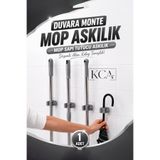 KCA HOME Duvara Monte Mop Askılık, Mop Sapı Tutucu Askılık, Paspas ve Süpürge Sapı Sabitleyici, Banyo Temizlik Düzenleyici