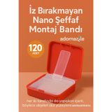 KCA HOME İz Bırakmayan Nano Şeffaf Montaj Bandı, Nano Çift Taraflı Bant Seti, Tekrar Kullanılabilir 120 Parça