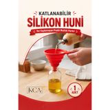 KCA HOME Katlanabilir Silikon Huni, Süzgeç Uyumlu Katlanabilir Huni, Silikon Akordiyon Huni, Yer Kaplamayan Pratik Mutfak Hunisi