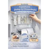 KCA HOME Kesilebilir Yapışkanlı Dolap İçi Düzenleyici, 5 Bölmeli Krem Raf, Kozmetik Raf ve Şişe Organizer