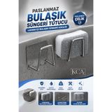 KCA HOME Paslanmaz Bulaşık Süngeri Tutucu, Krom Yapışkanlı Sünger Tutucu, Lavabo İçi Bulaşık Süngeri Askılığı