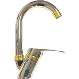 KCA Krom Gold Detaylı Baston Borulu Banyo Lavabo Bataryası