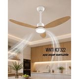 Kcf322 52''(132cm) Ledli Dekoratif Tavan Vantilatör 40w (motor)+ 24w (led) Açık Ahşap Renk açık kahverengi
