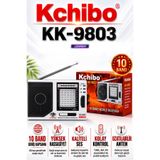 Kchibo KK-9803 Taşınabilir Cep Radyosu AM FM SW 10 Bantlı Gri Mini Deprem Radyosu Pilli