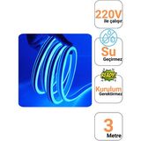 KCL060 25 Metre Cob Şerit Neon 800 Lümen LED 220V Günışığı (IP65 Dış Mekan Uyumlu) - Mavi