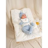 KD53459 Jakarlı Baskılı Erkek Bebek 5'li Hastane Çıkışı Seti (0-1 1-3 Ay) - 0 - 1 Ay - Mavi