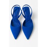 Kdın Kumaş Detajlı Stiletto - Lacıvert - Saks