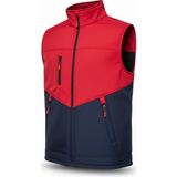 Kdm Kafkas Tactical Erkek Yelek Softshell Su Geçirmez Tam Fermuarlı Cepli Normal Kalıp Spor Yelek - Lacivert - Kırmızı