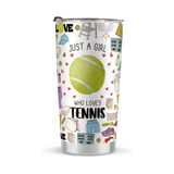 kdxpbpz Tenis Sever Kızlar için Hediyeler Kadınlar Tenis Hediyeleri Bardak Doğum Günü Noel Hediyeleri Arkadaşlar için Kanka Paslanmaz Çelik Bardaklar 20 Oz Tenisi Seven Bir Kız