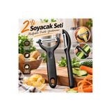 KEA 2’li Soyacak Seti Sebze Meyve Soyacağı – Paslanmaz Çelik Bıçaklı Ergonomik Patates Havuç Soyucu Mutfak Aleti