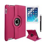 Kea Apple iPad 2 360° Dönebilen Standlı Pembe Kılıf + Ekran Koruyucu Film + Tablet Kalemi