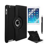 Kea Apple iPad 2 360° Dönebilen Standlı Siyah Kılıf + Ekran Koruyucu Film + Tablet Kalemi