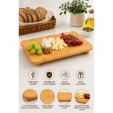 KEA Bambu Sunum Tahtası 15x33 cm Ayaklı Servis Tahtası Kahvaltı Peynir Çerez ve Atıştırmalık Sunum Tabağı