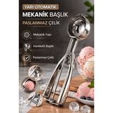 Kea Çelik Yarı Otomatik Dondurma Kaşığı 22 Cm, Profesyonel Dondurma Kaşığı, Amaçlı Kurabiye Kaşığı - Gümüş