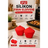 Kea Ev Eşyaları 2'li Silikon Fırın Eldiveni Isıya Dayanıklı Mutfak Fırın Tepsi Tencere Tutacağı Kırmızı - Her ele uygundur.