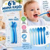Kea Ev Eşyaları 6'lı Bebek Mama Kaşığı – Plastik Bebek Kaşık Seti, Gıda ile Temasa Uygun, 13 cm - Çok Renkli