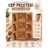 Kea Ev Eşyaları Köpek Desenli Cep Peçetesi 9 Paket 72 Yaprak 2 Katlı Yumuşak Kağıt Mendil - Beyaz