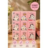 KEA Kedi Desenli Cep Peçetesi 9 Paket (72 Yaprak) Yumuşak 2 Katlı Mini Kağıt Mendil Çanta Boy Peçete
