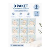 KEA Mini Cep Boy Peçete 9 Paket 72 Yaprak – Kawaii Desenli Kağıt Peçete