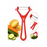 KEA Paslanmaz Çelik Kırmızı Sebze Soyacağı Meyve Soyacağı Ergonomik Mutfak Soyacak