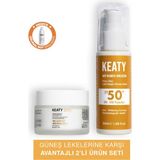Keaty Güneş Lekelerine Karşı Set | Spf 50+ Pirinç Özlü Güneş Kremi 50ML + Pirinç Özlü Cilt Beyazlatıcı Krem 50ML