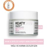 KEATY Yağsız Nemlendirici Krem | Akneye Eğilimli Karma &amp; Yağlı Ciltler Için | Parlama Akne Karşıtı