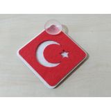 Kece Ay Yıldız Sus Vantuzlu, Ay Yıldız Askı Susu (Turk Bayragı) Ay Yıldız Kece Cam Susu
