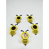 Keçe Figür, Arı Vesikalık Çerçeve 13 cm 5 Adet - Beyaz - 1 - 2 Yaş
