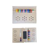 Keçe Kalemlik ve Tablet Organizer Çanta – 4 Bölmeli, A4 Boyut, Çok Amaçlı Defter Boya Düzenleyici Çanta (Açık Kahve) - standart