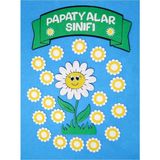 Keçe Kumaştan Papatyalar Temalı Sınıf Mevcudu Panosu - Ahşap - Seçenek 1
