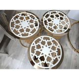 Keçe Supla ( Amerikan Servis/nihale ) / 33 cm Yuvarlak / 3mm Kalınlık / 3 Adet - 33 x 33 cm - Ekru