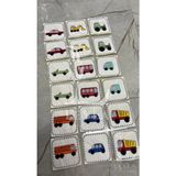 Keçe Üzeri Nakışlı Araç Zeka Kartları– Hafıza Kartı - Montessori Eşleştirme Oyunu– Ilk Oyuncak -Bebek Oyuncakları – 1 Yaş ve Üzeri Eğitici Oyuncak - 18 Parça Eşleştirme Seti - ARAÇLAR