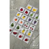 Keçe Üzeri Nakışlı Araç Zeka Kartları– Hafıza Kartı - Montessori Eşleştirme Oyunu– Ilk Oyuncak -Bebek Oyuncakları – 1 Yaş ve Üzeri Eğitici Oyuncak - 18 Parça Eşleştirme Seti - MEYVELER