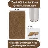 #Keçe Yapışkanlı Dikdörtgen Keçe 12X24 Cm Kahve Mobilya Altı Zemin Koruyucu Çizik Önleyici Kesilebilir Masa Sandalye Dol