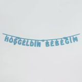 Keçe Yazı Mavi - Hoşgeldin Bebeğim
