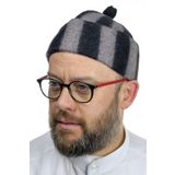 Keçe Yün Takke - Çizgili Füme Renk