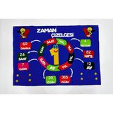 Keçebahçesi Kayseri Keçe Zaman Çizelgesi, Okul Öncesi Zaman Kavramı, Eğitici Keçe Pano, Anaokulu Zaman Panosu,pembe-Lacivert-Siyah