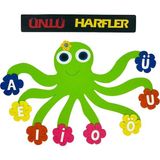 Keçebahçesi Kayseri Ünlü Harfler Pano Keçe, Ahtapot Pano, Okul Materyal, Ilkokul-Okulöncesi, Keçe Pano, 1.sınıf Pano(Yeşil-Pembe-Kırmızı)