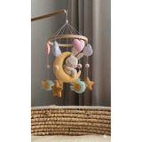 keçedekorr Bebek beşik süsü bulut üstünde uyuyan tavşan kuş figürlü bebek beşik dönencesi
