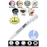 Keçeli Beyaz Kalem 1 Adet Kalıcı Marker Kalem Yağ Bazlı Cam Metal Seramik Ahşap Lastik Plastik Taş Yüzey