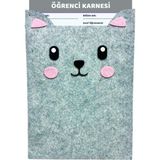 Keçeli Dünyam Karne Dosyası – Anaokulu Mezuniyet ve Ilkokul Gelişim Raporu Kılıfı (Keçe Kumaştan) - Gri - 22 cm x 33 cm (A4 Boyutlarına Uygun)